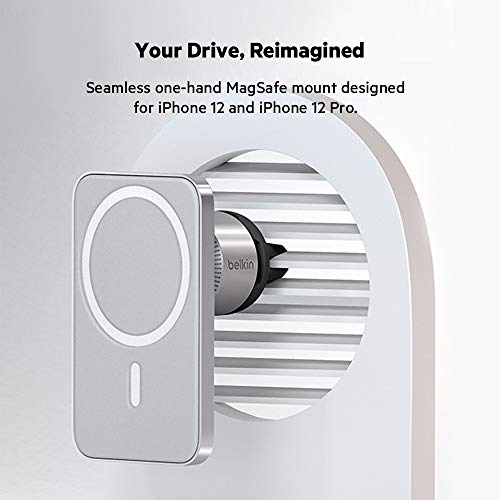 Belkin MagSafe Vent Mount Pro - MagSafe Phone Mount For Car - Car Accessories - Car Phone Holder Mount - Magnetic Phone Holder for iPhone 14, iPhone 13, iPhone 12 Pro Max, Pro, and Mini Models