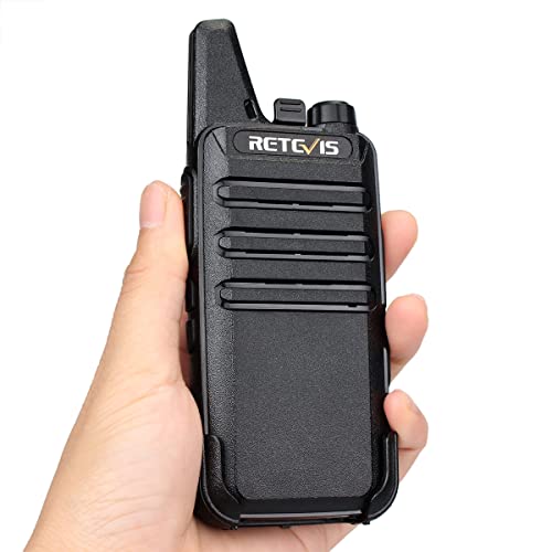 Retevis RT22 Walkie Talkies Mini, Rechargeable Two Way Radio Long Range, 2 Way Radio Small, Portable VOX, for Business Commercial Work School Church Restaurant (20 Pack,Black)