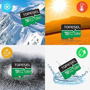 TOPESEL 128GB Micro SD Card 3 Pack Memory Cards A1 V30 U3 Class 10 Micro SDXC UHS-I TF Card for Camera/Drone/Dash Cam(3 Pack U3 128GB)