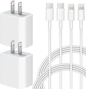 iphone super fast charger[apple mfi certified] 20w usb c wall charger with 6ft fast charging parallel cables compatible with iphone 14/14pro max/iphone 13/13pro/12/12 pro/11/11pro, ipad