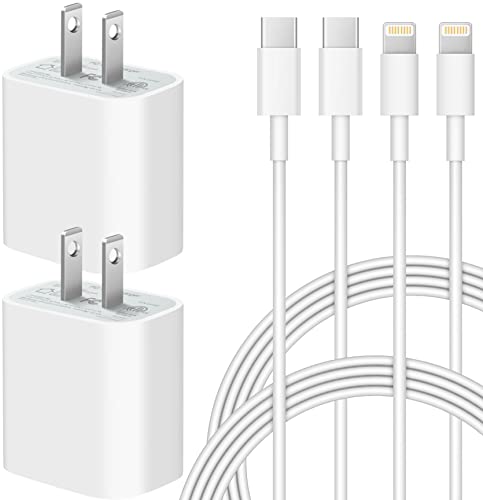 iPhone Super Fast Charger[Apple MFi Certified] 20W USB C Wall Charger with 6FT Fast Charging Parallel Cables Compatible with iPhone 14/14Pro Max/iPhone 13/13Pro/12/12 Pro/11/11Pro, iPad