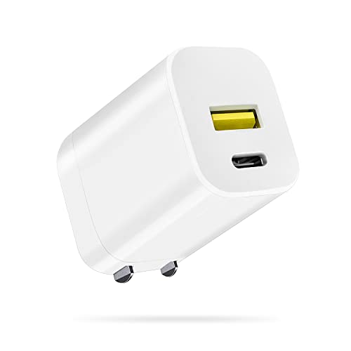 USB C Wall Charger Block,33W Dual Port Cube,Foldable Fast Charging Power Adapter Plug Compatible with Samsung S23 S22 Ultra iPad Pro 11/12.9 2021,iPad Mini 6,iPad Air 4 iPhone 14/13 Pro Max