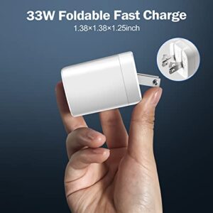 USB C Wall Charger Block,33W Dual Port Cube,Foldable Fast Charging Power Adapter Plug Compatible with Samsung S23 S22 Ultra iPad Pro 11/12.9 2021,iPad Mini 6,iPad Air 4 iPhone 14/13 Pro Max