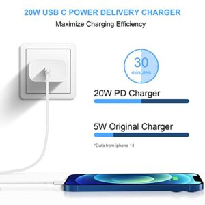 【Apple MFi Certified】iPhone Fast Charger Block [2 Pack] USB C Wall Charger PD Adapter for iPhone 14/14 Pro/14 Pro Max/14 Plus/13/12/11/Xs Max/XR/X/SE, iPad Pro/Mini, Samsung Galaxy, Google Pixel 7/6/5