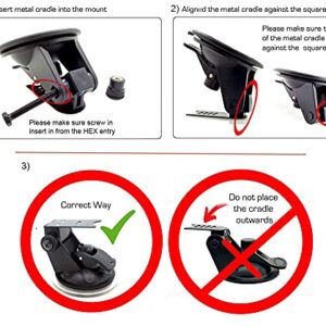 ChargerCity Super Suction Windshield Suction Cup Mount for Escort MAX & MAX2 only, NOT FOR 2020 Max 3 or MAX360C w/MAGNETIC connection)