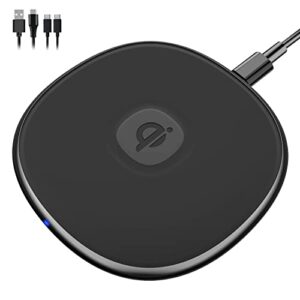 nanami fast wireless charger, qi-certified 15w max wireless charging pad, compatible with iphone 14/13/13 pro max/12/se/11/xs/xr/x/8, samsung galaxy s23/s22/s21/s20/s10/s9/note 20/10/9/8 & airpods pro