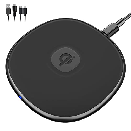 NANAMI Fast Wireless Charger, Qi-Certified 15W Max Wireless Charging Pad, Compatible with iPhone 14/13/13 Pro Max/12/SE/11/XS/XR/X/8, Samsung Galaxy S23/S22/S21/S20/S10/S9/Note 20/10/9/8 & Airpods Pro