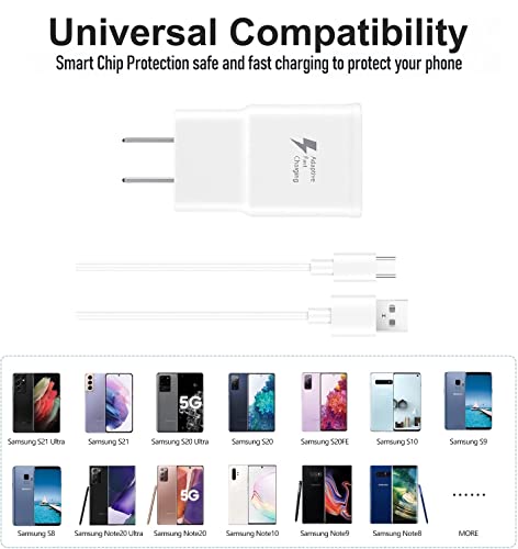 Samsung Charger Fast Charging with USB Type C Cable for Samsung Galaxy S10/S10e/S10 Plus/S9/S9 Plus/S8/S8 Plus/Note 8/Note 9/Note 10/Note 20/A03s/A13/A20/A30/A31/A32/A50/A51/A52/A53/S20/S21/S22 Ultra