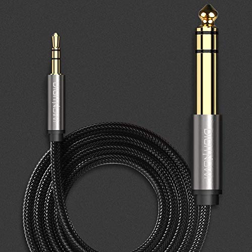 6.35mm 1/4" to 3.5mm 1/8" Male TRS Stereo Audio Cable with Alloy Housing and Nylon Braid for Smartphone, PC, Home Theater, Amplifier and Mixing Console, 3.3Ft