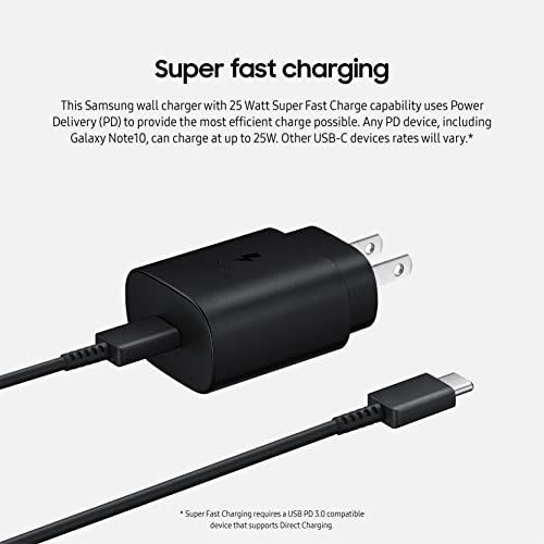 SAMSUNG 25W USB-C Super Fast Charging Wall Charger - Black (US Version with Warranty)