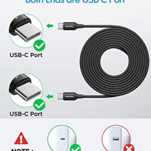 [10ft 2-Pack] Long USB C to USB C Cable Fast Charging 60W, PD Type C Charger Cord Nylon Compatible with Samsung Galaxy S23 S22 S21 S21+ S20 FE Note 20 Ultra Plus A80 5G, Pixel 7 6 Pro 6a 5 4 3 3a 2 XL