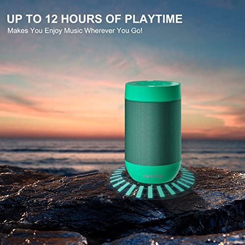 comiso Portable Bluetooth Speaker, Waterproof Small Wireless Shower Speaker IPX5, 360 HD Loud Sound, Stereo Pairing, 12H Playtime, Mini Pocket Size Built in Mic Support TF Card for Travel Outdoors