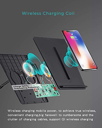 TAPTES Wireless Charger for Tesla Model 3 2017 2018 2019 2020, Dual Phone Charging Pad for Tesla Model 3 Accessories, Car Center Console Interior, Compatible with iPhone & Samsung Smartphones, Black