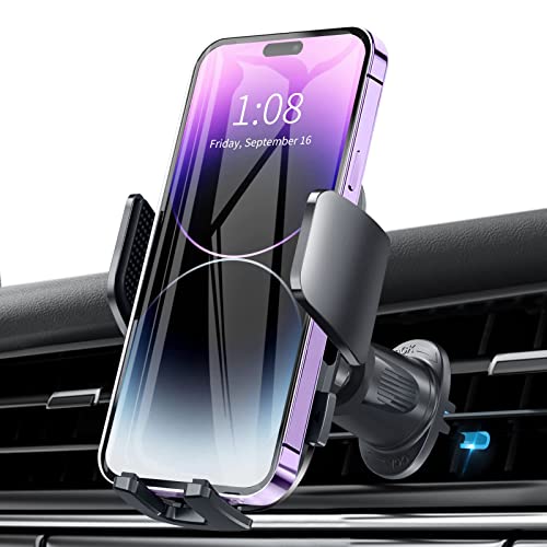 Car Vent Phone Mount, [Upgraded Steel Hook] Car Phone Holder Mount, Stable Air Vent Clip Cell Phone Holder for Car, Universal Car Cradle Compatible with iPhone 14/13/12 Pro Max/Samsung S22 All Phones