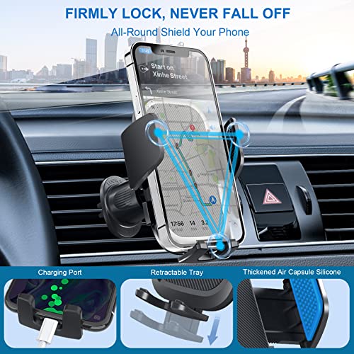 Car Vent Phone Mount, [Upgraded Steel Hook] Car Phone Holder Mount, Stable Air Vent Clip Cell Phone Holder for Car, Universal Car Cradle Compatible with iPhone 14/13/12 Pro Max/Samsung S22 All Phones