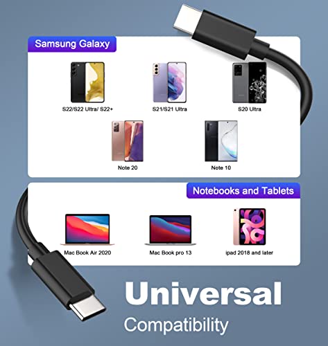 45W Samsung Super Fast Charger USB C Wall Charger for Samsung Galaxy S22/S22 Ultra/ S22+/Note10/Note10 +/S8/S9/S10/S20/S21,Galaxy Tab S7/S7+/S8/S8+/S8 Ultra Samsung Type C Wall Charger（6ft Cable）