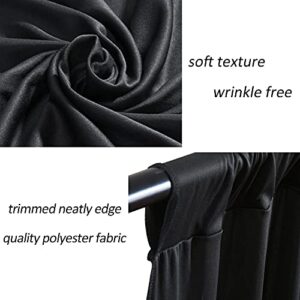 10ft x 10ft Black Backdrop Curtain for Parties Black Wrinkle Free Backdrop Drapes Panels for Birthday Party Wedding Photo Photography Polyester Fabric Background Decoration