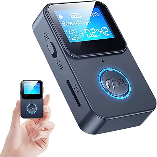 Mp3 Player with Bluetooth 5.0, Music Player Support 32G TF Card, Bluetooth Transmitter for Headphones LCD Large Screen Lyrics Display, One-Key Bluetooth Call, Full-Body Photos, 35mm Audio Cable