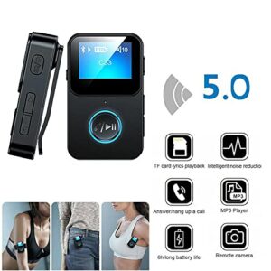 Mp3 Player with Bluetooth 5.0, Music Player Support 32G TF Card, Bluetooth Transmitter for Headphones LCD Large Screen Lyrics Display, One-Key Bluetooth Call, Full-Body Photos, 35mm Audio Cable