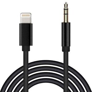 aux cord for iphone, [apple mfi certified] lightning to 3.5mm audio cable for car, headphone jack adapter compatible with iphone 12/11/xs/xr/x/8/7/6/ipad to car/home stereo/headphone/speaker (3.3ft)