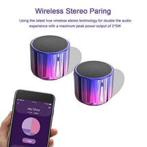 TWS Wireless Portable Mini Bluetooth Speakers with Big Sound, Wireless Stereo Pairing, Metal Enclosure, IP65 Splashproof, Minimalism Design, Nylon Lanyard for Echo Dot/Android/ipad/iPhone/Laptop