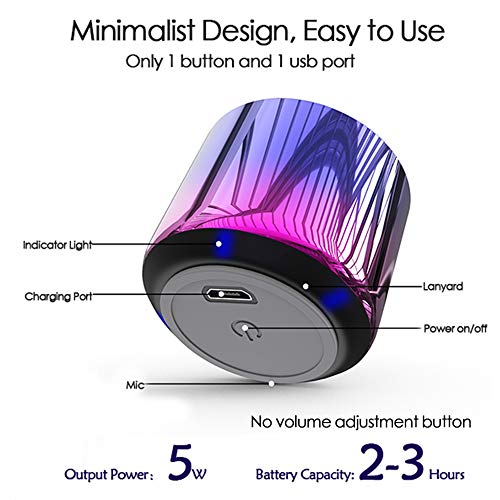 TWS Wireless Portable Mini Bluetooth Speakers with Big Sound, Wireless Stereo Pairing, Metal Enclosure, IP65 Splashproof, Minimalism Design, Nylon Lanyard for Echo Dot/Android/ipad/iPhone/Laptop