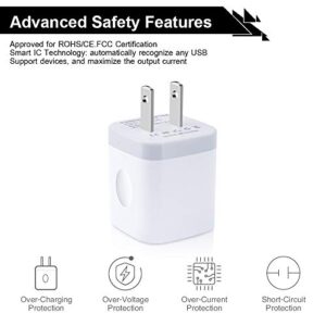 USB Wall Charger, Cube Charger 2 Port Charging Box 4Pack 2.1A/5V Home Travel Charger Plug USB Power Adapter Charging Station Base for iPhone 14 13 12 11 Pro Max XR XS X 8 7 6 Plus, iPad, iPod,Samsung