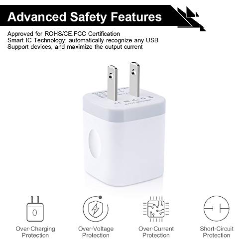 USB Wall Charger, Cube Charger 2 Port Charging Box 4Pack 2.1A/5V Home Travel Charger Plug USB Power Adapter Charging Station Base for iPhone 14 13 12 11 Pro Max XR XS X 8 7 6 Plus, iPad, iPod,Samsung