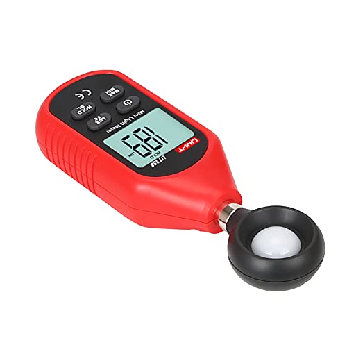 UNI-T UT383 Light Meter Lux Meter Lumens Digital Illuminance Meter 0~199,900 Lux (0~18,500 FC) Foot Candles Luxmeter for Film Photography Plants Photometer Lighting Intensity Brightness Measurement