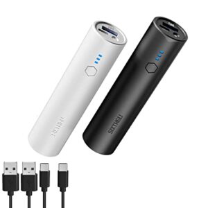 SIXTHGU Portable-Charger-Power-Bank-5000mAh-2-Pack, Small Mini Compact Battery Pack with Fast Charging and Flashlight and USB-C (Recharge Only) for iPhone, Samsung and More