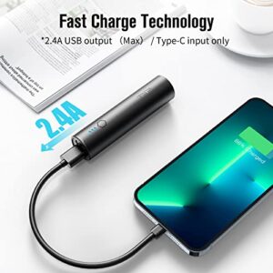 SIXTHGU Portable-Charger-Power-Bank-5000mAh-2-Pack, Small Mini Compact Battery Pack with Fast Charging and Flashlight and USB-C (Recharge Only) for iPhone, Samsung and More