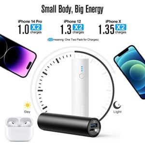 SIXTHGU Portable-Charger-Power-Bank-5000mAh-2-Pack, Small Mini Compact Battery Pack with Fast Charging and Flashlight and USB-C (Recharge Only) for iPhone, Samsung and More