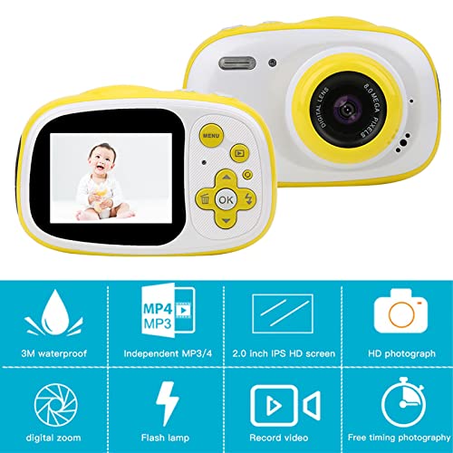 Jeanoko Camera, 8MP 2 Inch Children Digital Camera for Kid for Share Photo for Life Record(Yellow)