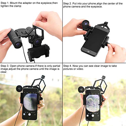 SVBONY Universal Cell Phone Adapter Mount Telescope Phone Mount for Binocular Monocular Spotting Scope Telescope Support Eyepiece Diameter 25 to 48mm