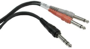 hosa stp-201 1/4″ trs to dual 1/4″ ts insert cable, 1 meter