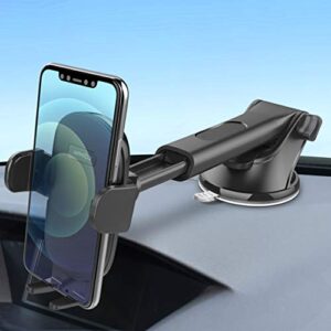 APPS2Car Suction Cup Car Phone Holder Mount, Dashboard/Windshield/Window Phone Holder for Car with Ultra Sticky Gel Pad, Compatible with iPhone, Samsung, All Cellphone, Thick Case & Big Phone Friendly