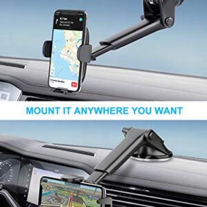 APPS2Car Suction Cup Car Phone Holder Mount, Dashboard/Windshield/Window Phone Holder for Car with Ultra Sticky Gel Pad, Compatible with iPhone, Samsung, All Cellphone, Thick Case & Big Phone Friendly