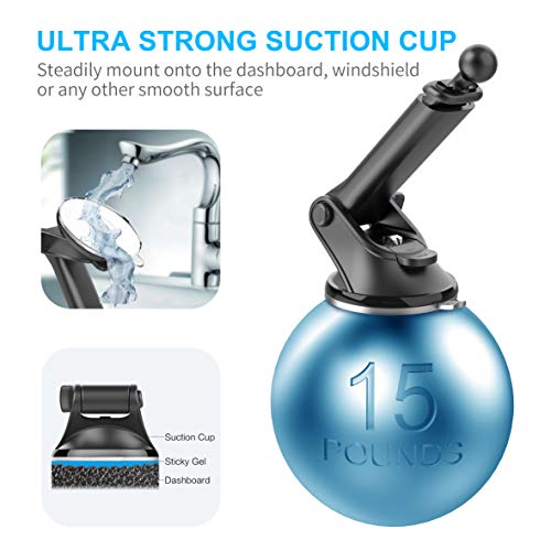 APPS2Car Suction Cup Car Phone Holder Mount, Dashboard/Windshield/Window Phone Holder for Car with Ultra Sticky Gel Pad, Compatible with iPhone, Samsung, All Cellphone, Thick Case & Big Phone Friendly