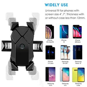 AONKEY One-Touch Release Bike Phone Mount, 360° Rotatable Cell Phone Holder for Bike Handlebar/Stem, Universal Bicycle Phone Holder Compatible with iPhone 12 11 Pro Xs Max, Samsung, 4.0"-6.5" Phones