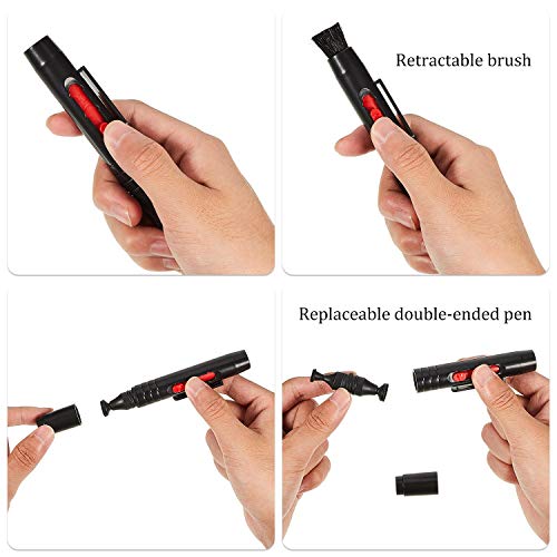 3 Pieces Multifunction Lens Cleaning Pen Brush, Lens Brush Camera Screen Cleaning Pen for Camera, SLR, Telescope, Magnifying Glass, Phone