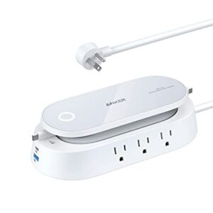 Anker 647 Charging Station (100W), 10-in-1 Power Strip with 6 AC, 1 USB-A, 1 USB-C, 2 Retractable USB C Cables (3ft), 5ft Extension Cord,Power Delivery for Conference Rooms, Desktop Accessory