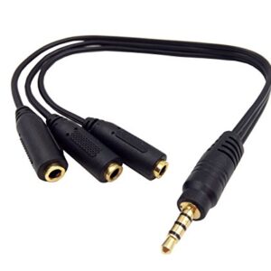 3.5mm Stereo Audio Splitter Cable Qaoquda 1FT Gold Plated 3.5mm (1/8") TRRS Stereo Plug Male to 3 x 1/8" 3.5mm Stereo Jack Female 1 Input 3 Output Stereo Audio AUX Splitter Cable(1M/3F)