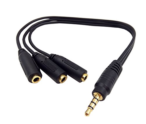 3.5mm Stereo Audio Splitter Cable Qaoquda 1FT Gold Plated 3.5mm (1/8") TRRS Stereo Plug Male to 3 x 1/8" 3.5mm Stereo Jack Female 1 Input 3 Output Stereo Audio AUX Splitter Cable(1M/3F)