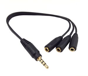 3.5mm stereo audio splitter cable qaoquda 1ft gold plated 3.5mm (1/8″) trrs stereo plug male to 3 x 1/8″ 3.5mm stereo jack female 1 input 3 output stereo audio aux splitter cable(1m/3f)