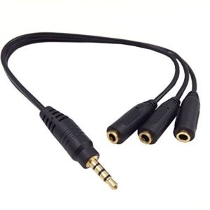 3.5mm Stereo Audio Splitter Cable Qaoquda 1FT Gold Plated 3.5mm (1/8") TRRS Stereo Plug Male to 3 x 1/8" 3.5mm Stereo Jack Female 1 Input 3 Output Stereo Audio AUX Splitter Cable(1M/3F)