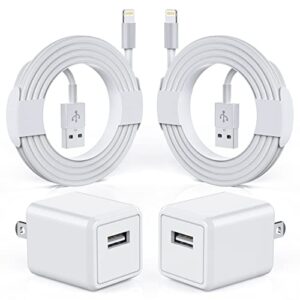 iphone charger, 2pack[apple mfi certified]apple charger fast usb wall charger travel plug block with lightning cable iphone charger cord quick charging for iphone 14/13/12/11 pro/xs max/xr/8/7/6s/ipad