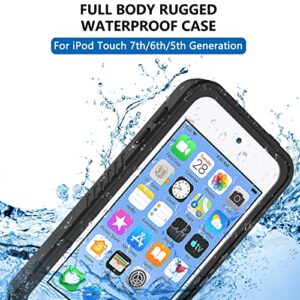 iPod 5 iPod 6 iPod 7 Waterproof Case, Re-Sport Shockproof Dirtproof Snowproof Full-Body Protective Case Cover Built-in Screen Protector Compatible iPod Touch 5th/6th/7th (Blue)