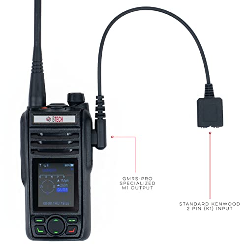 BTECH GMRS-PRO K1 Adaptor Cable for GMRS-PRO. Adapts The GMRS-PRO to be Backward Compatible with Prior and Baofeng K1 Accessories