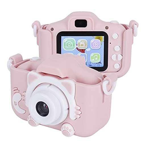 Digital Camera,Toddler Camera,Children Camera 40MP Cartoon Cat Photograph Camera,Anti-Drop Children Cartoon Selfie Dual Camera with Puzzle Games Birthday Gifts(Pink)