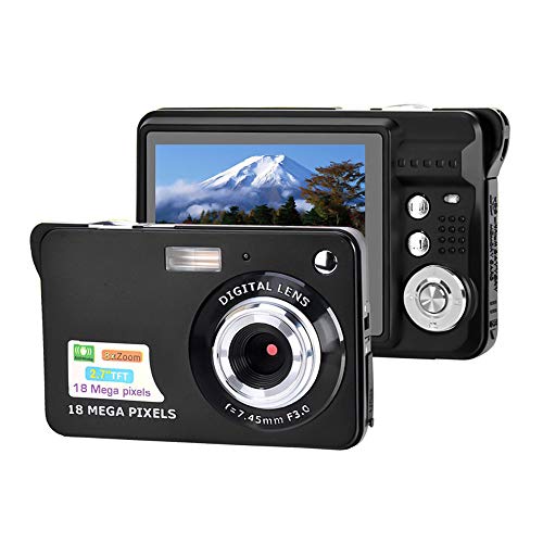 Digital Camera Mini Pocket Camera 18MP 2.7 Inch LCD Screen 8X Zoom Smile Capture Anti-Shake with Battery